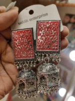 Indian Royal Crimson Jhumka