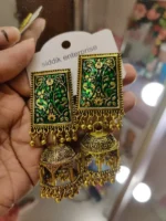 Indian Royal Crimson Jhumka - Image 3